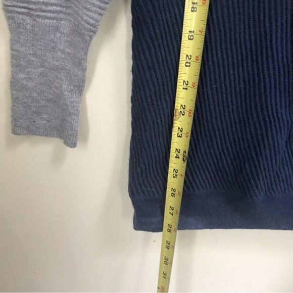 DKNY Color Block Ribbed Knit Sweater Cashmere Blend Boat Neck Oversized Minimal - Picture 16 of 16